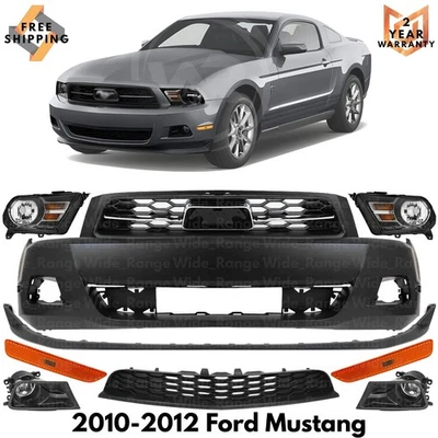 Front Bumper Cover Fascia Paintable & Grille Kit For 2010-2012 Ford Mustang Base Foto 1 de 4