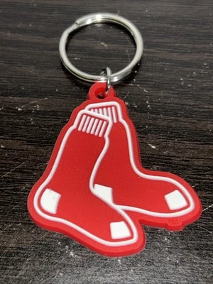 Boston Red Sox Keychain Official Team Logo MLB Baseball 2019 Rubber Key Ring - Image 1 of 2