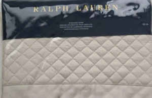 NUEVO EN PAQUETE FUNDA ALMOHADA TALLA ESTÁNDAR ACOLCHADA DE PLATA RALPH LAUREN WYATT - Imagen 1 de 1