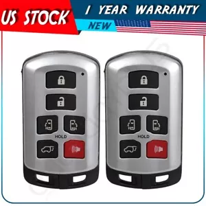 2 Remote Car Key Fob for Toyota Sienna 2011 2012 2013 2014 2015 2016 2017-2020 - Picture 1 of 10