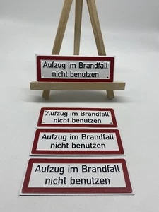 4 x Placa de chapa - Ascensor no usar en caso de incendio - 14x5cm Placa - Imagen 1 de 4