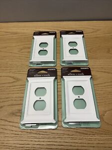 Allen + Roth #0325975 Single Duplex Wall Plate White Finish (4 PACK)