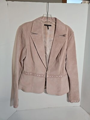  Jaqueta Blazer Feminina Blush Camurça Marca Camurça M Vintage Anos 90 Y2K - Imagem 1 de 4