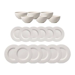 Villeroy & Boch Manufacture Rock Tafelservice 18-teilig weiß Schiefer-Optik - Bild 1 von 8