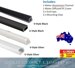 LED Strip Lights Thin Aluminium channel Profile bar for Kitchen Cabinet 1m - Picture 1 of 12