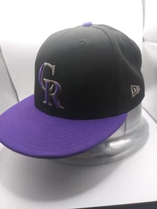 Cappello Colorado Rockies New Era 59Fifty MLB autentico aderente sul campo - taglia 6 7/8 - Foto 1 di 9