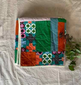colourful handmade patchwork abstract modern quilt | throw | blanket | doona | - Picture 1 of 4