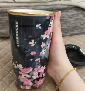 Seltene Starbucks 2016 Nacht Sakura Kirschblüte Doppelkeramik Tasse 12oz - Bild 1 von 6