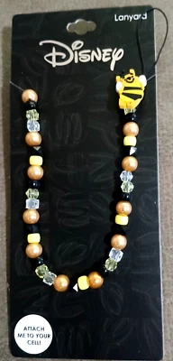 Disney Lanyard Winnie the Pooh como un abejorro encanto de teléfono celular nuevo con etiquetas Foto 1 de 3
