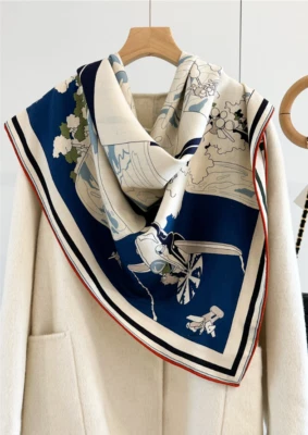 70% Cashmere & 30% Silk Wrap Scarf Shawl pivot Double Face Kerchief 135X135cm - Image 1 of 4