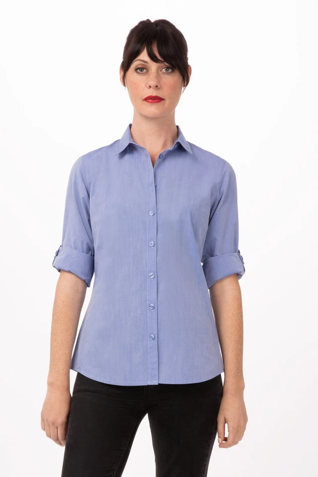 Chef Works Womens Modern Chambray Dress Shirt (SHC06W) - Image 1 of 1