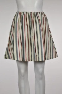 Gonna sabato Kate Spade taglia 00 avorio arancione linea A righe cotone casual - Foto 1 di 6