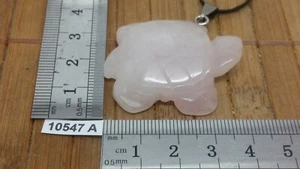 Pendentif tortue 42 mm en QUARTZ ROSE + cordon reglable lithotherapie reiki - Picture 1 of 4