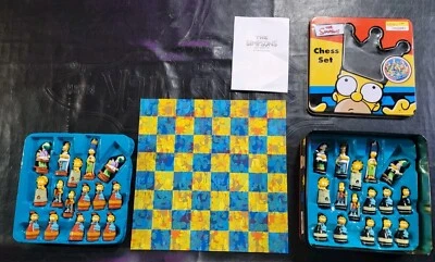 The Simpsons 3D Chess Set 2000 Matt Groening Fox W/ Board And All Pieces - Image 1 of 4