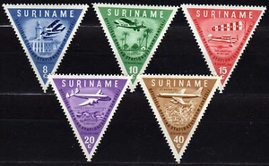 SURINAM #277-281 MNH OPENING OF ZANDERN AIRPORT (25 YEARS OF CIVIL AVIATION) - Picture 1 of 1
