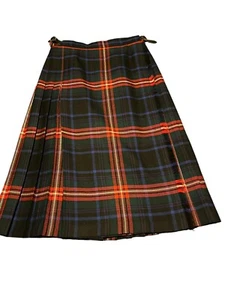 Pure New Wool Kilt Skirt Women Size 14 Scotland Knitwear Plaid Blue Red (93) - Picture 1 of 10