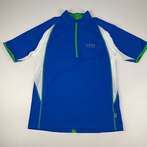 Gore Running Wear Men's Size M 1/2 Zip Ventilated Jersey Short Sleeve Shirt Blue
