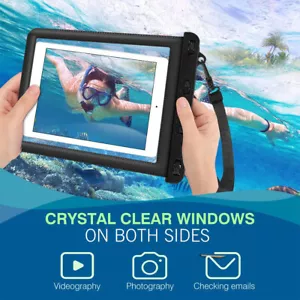 For iPad 9.7/10.2/10.8/11" Tablet Waterproof Case Bag Underwater up to 100 Feet - Picture 1 of 15