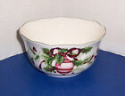 Charter Club Winter Garland Cereal Bowl (5.75”) Red Ribbon Ornaments Beautiful