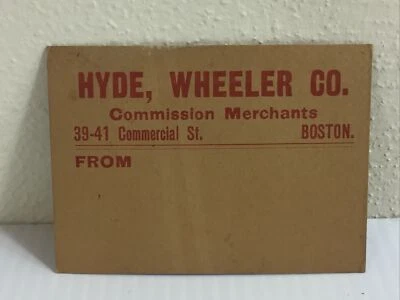 1936 HYDE WHEELER & CO COMMISSION MERCHANTS~ BOSTON, MA  - Image 1 of 4