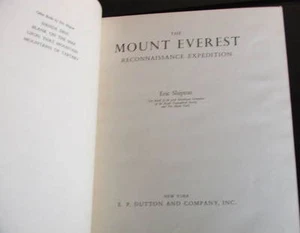 The Mount Everest Reconnaissance Expedition. Eric Shipton 1952 1st American ed. - Imagen 1 de 3