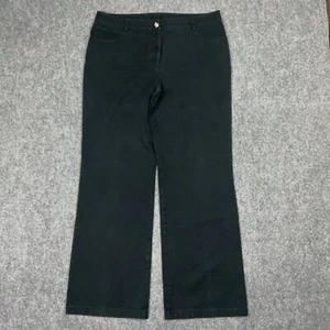 ST. JOHN CAVIAR Jeans Womens Size 14 Black Wide Leg - Picture 1 of 11