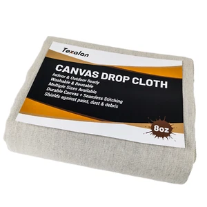 Canvas Drop Cloth Cotton for Floor & Furniture Protection Washable - Picture 1 of 46