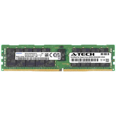 64GB PC4-25600 RDIMM Supermicro MEM-DR464MC-ER32 Samsung Equivalent Memory RAM - Image 1 of 2