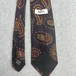 BOSS HUGO BOSS 100% Silk Neck Tie Purple Red Paisley MI Italy EUC 60”, 3.5” - Picture 1 of 6
