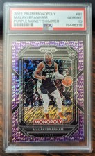 2022-23 Prizm Monopoly Malaki Branham #81 Purple Money Shimmer PSA Gem Mint 10