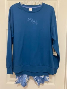 Secret Treasures Women's Blue Tie Dye Pajama Pants Biker Shorts Set 2Pc XS 0-2 - Picture 1 of 7