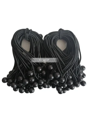 100PCS 9" Heavy Duty Black Ball Bungee Bungie Cord Canopy Tarp Tie Downs Straps