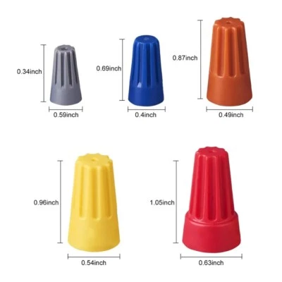 (100) Wire Connectors Round Screw Twist Cap End Cover 6/8/10/12/14/16 Gauge AWG - Image 1 of 4