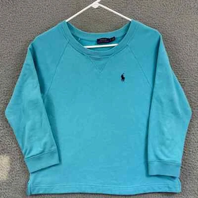Polo Ralph Lauren Sudadera Mujer Pequeña Puntada en V Azul Poni Preppy Pullover Foto 1 de 4