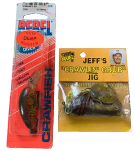 Rebel Crawfish Fishing Lure Arkie Jeff’s Crawling Grub Jig Floater Diver Vintage - Picture 1 of 10
