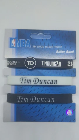 5 pcs NBA Silicon Tim Duncan Basketball adjustable Wristband Strap Cover