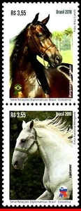 3329 BRAZIL 2016 RELATIONSHIP WITH SLOVENIA, HORSES, RHM C-3592-93, SET MNH - Picture 1 of 2