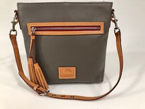 DOONEY & BOURKE NWOT $228 TAUPE Shoulder Bag Messenger Pebbled Leather Lani 