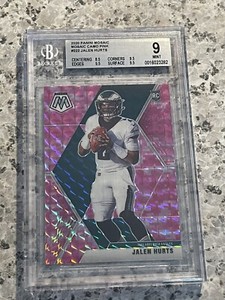 Jalen Hurts 2020 Mosaic Pink Camo Prizm Rookie Card RC No. 222 Eagles 