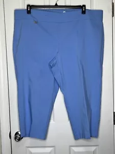 Alfani Capri Pants Womens Plus SZ 28W Periwinkle Tummy Control Pull On Stretch - Picture 1 of 11