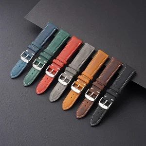 Correa de reloj de cuero genuino de liberación rápida de repuesto 14/16/18/20/22/24 mm - Imagen 1 de 13