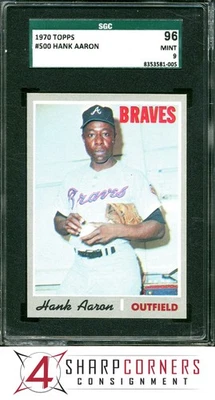 1970 Topps #500 Hank Aaron Braves Hof SGC 9 como nuevo 96 Foto 1 de 3