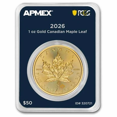 Hoja de arce dorado Canadá 2026 1 oz (MD® Premier Single + PCGS FS) Foto 1 de 4