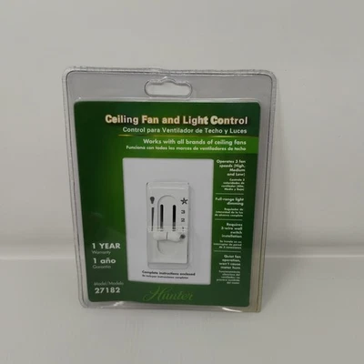 Hunter 27182 吊扇和灯控制 3 速双滑梯新品  — 第 1/4 张图片