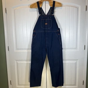 Red Kap Bib Overalls Men's 42x32 Blue Straight Leg Denim Carpenter Workwear - Picture 1 of 16