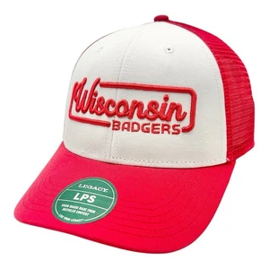 Gorra Wisconsin Badgers Snapback roja blanca Legacy 92 LPS Trucker NCAA - Imagen 1 de 9