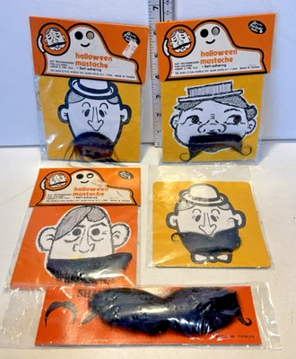 Vintage 1960s - Halloween Mustaches by Fun World (Qty 5) - Image 1 of 4