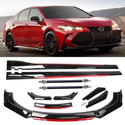 For Toyota Avalon Glossy Black Red Front Bumper Lip Spoiler Splitter Body Kit Foto 1 de 4