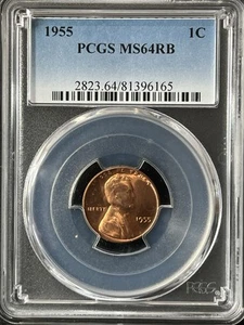 Lincoln Wheat 1955 1C RB un centavo graduación profesional MS64RB 81396165 - Imagen 1 de 2