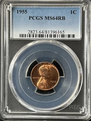 Lincoln Wheat 1955 1C RB un centavo graduación profesional MS64RB 81396165 Foto 1 de 2